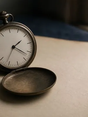 A pocket watch on an open almanac page, the moment an ingress is timed